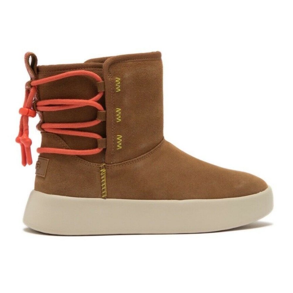 NIB UGG Boom Faux Fur Lined Leather Ankle Boot - Size 5 or 6